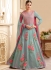 Grey color pure mulberry silk wedding anarkali