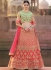 Peach and pista green banglori silk wedding lehenga choli