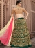 Green and beige banglori silk wedding lehenga choli