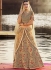 Beige crepe silk wedding lehenga choli