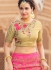 Pink and beige banarasi silk wedding lehenga choli