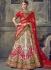 White and red Australian silk wedding lehenga choli