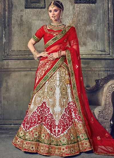 Top 83+ simple red and white lehenga super hot - POPPY