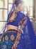 Royal blue net wedding lehenga choli