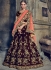 Maroon velvet wedding lehenga choli