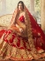 Red color silk velvet and net wedding lehenga choli