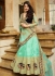 Firozi silk velvet and net wedding lehenga choli