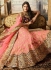 Pink color silk velvet and net wedding lehenga choli