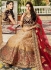 Cream red and wine color wedding lehenga choli