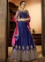 Royal blue satin silk wedding lehenga choli