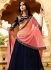 Navy blue two tone velvet wedding lehenga choli