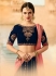 Navy blue and pink velvet wedding lehenga choli