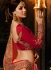 Peach and red silk Party wear saree