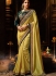 Musy yellow silk Party wear saree