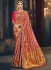 Pink Banarasi silk pure wedding wear saree