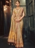 Gold and beige Banarasi pure silk wedding wear saree