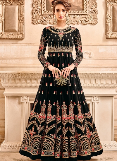 Black georgette wedding wear salwar kameez