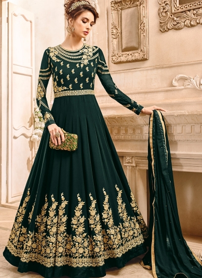 Green georgette wedding wear salwar kameez