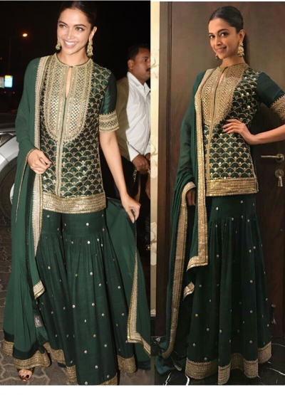 Deepika Padukone Green designer Sharara