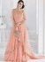 Pink color georgette and net party wear ghaghara 2-in-1 look