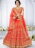 Orange color bhagalpuri silk wedding lehenga