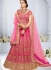 Pink color taffeta silk wedding lehenga choli