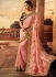 Pink color silk wedding wear saree