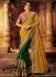 Mustard and green silk wedding saree