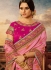 Pink color silk wedding wear saree