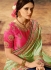 Green and blue silk wedding wear saree