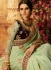 Green and wine color silk wedding wear saree