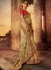 Beige and red silk wedding wear saree