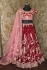 Inspired Maroon silk velvet wedding lehenga