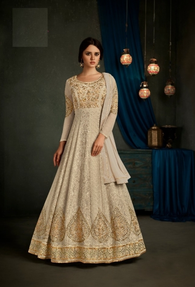 Off White georgette wedding anarkali