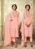 Peach georgette straight cut salwar kameez