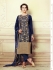 Navy blue georgette straight cut salwar kameez