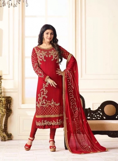 Ayesha Takia Red color georgette party wear salwar kameez