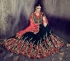 Blue color velvet wedding lehenga