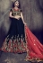 Blue color velvet wedding lehenga