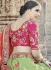 Pista green and pink color wedding lehenga