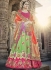 Pista green and pink color wedding lehenga