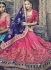 Navy blue and pink wedding wear saree