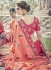 Peach and pink silk wedding wear saree