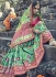 Dark green and pink silk wedding wear saree