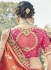 Orange and pink silk wedding wear saree