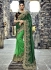 Green and wine color satin and net  wedding wear saree