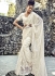 White color imported fabric and net wedding wear saree