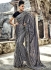 Grey color imported fabric and net wedding wear saree