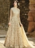 Beige color net party wear anarkali