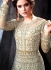 Beige color net party wear anarkali kameez